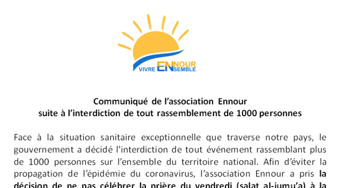 Communiqué du 10 mars 2020