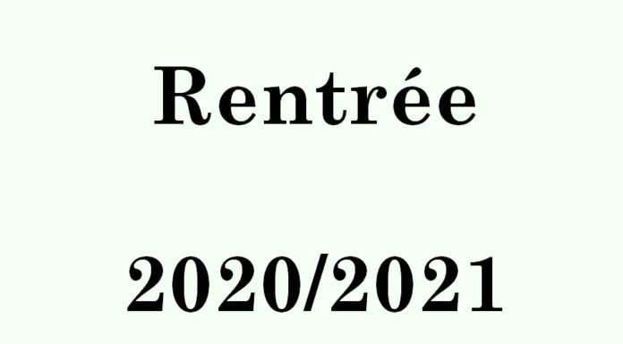 Rentrée 2020/2021